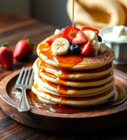 Fluffy American Pancakes (No Egg)